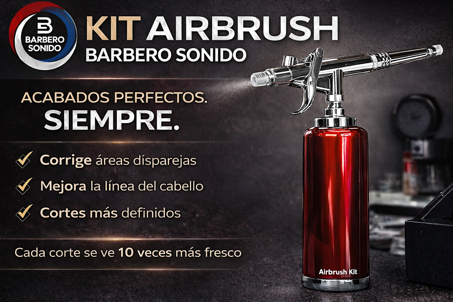 Kit Airbrush Barbero Sonido